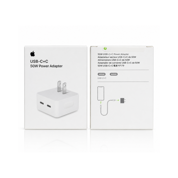 Adaptador de corriente Dual USB-C de 50W portada2 Adaptador de Corriente USB-C de 50W