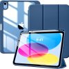 Case Transparente con espacio para Lápiz para iPad Air 4 Azul oscuro Case Transparente con espacio para Lápiz para iPad Air 4 / Air 5 / 10.9 / Air 11 / Pro 11