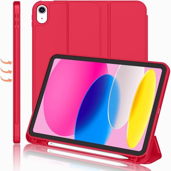 Smart Case con espacio para Lápiz para iPad A16 Rojo Smart Case con espacio para Lápiz para iPad A16 y iPad 10 Generación