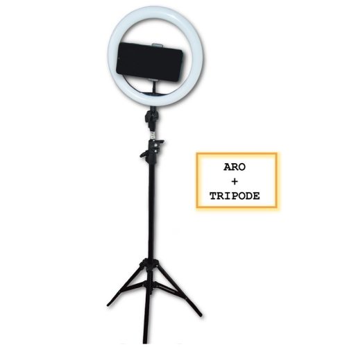 Aro de Luz (26 cm) + Tripode para selfie Aro de Luz 26cm + Trípode