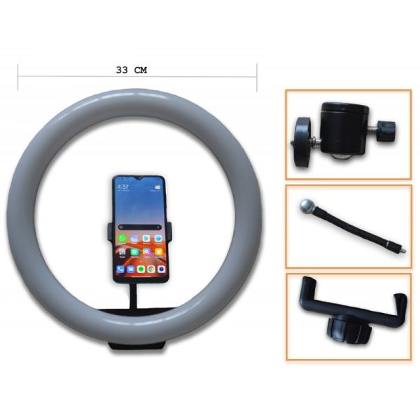 Aro de Luz (33 cm) + Tripode para selfie 3 Aro de Luz 33cm