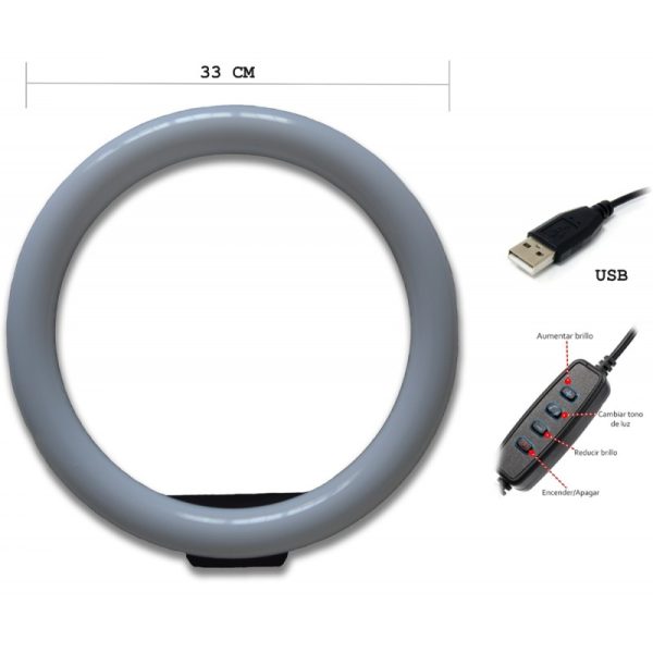 Aro de Luz (33 cm) + Tripode para selfie 4 Aro de Luz 33cm