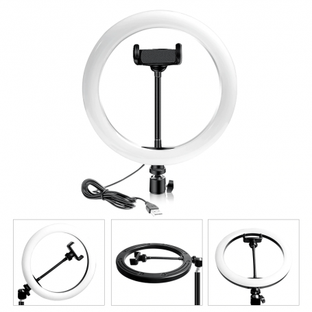 Aro de Luz RGB (26 cm) + Tripode para selfie 7 Aro de Luz RGB 26cm