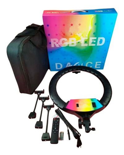 Aro de Luz RGB (45 cm) + Tripode para selfie 2 Aro de Luz RGB 45cm