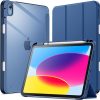 Forro Smart Case Transparente con espacio para Lápiz para iPad 10 Generación azul oscuro Case Transparente con espacio para Lápiz para iPad A16 y iPad 10 Generación