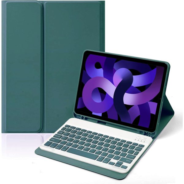 Forro Smart Case con Teclado Inalámbrico y espacio para Lápiz para iPad 7 iPad 8 iPad Air3 Pro10.5 verde Smart Case con Teclado y espacio para Lápiz para iPad 7, iPad 8, iPad 9, iPad Air3, iPad Pro 10,5