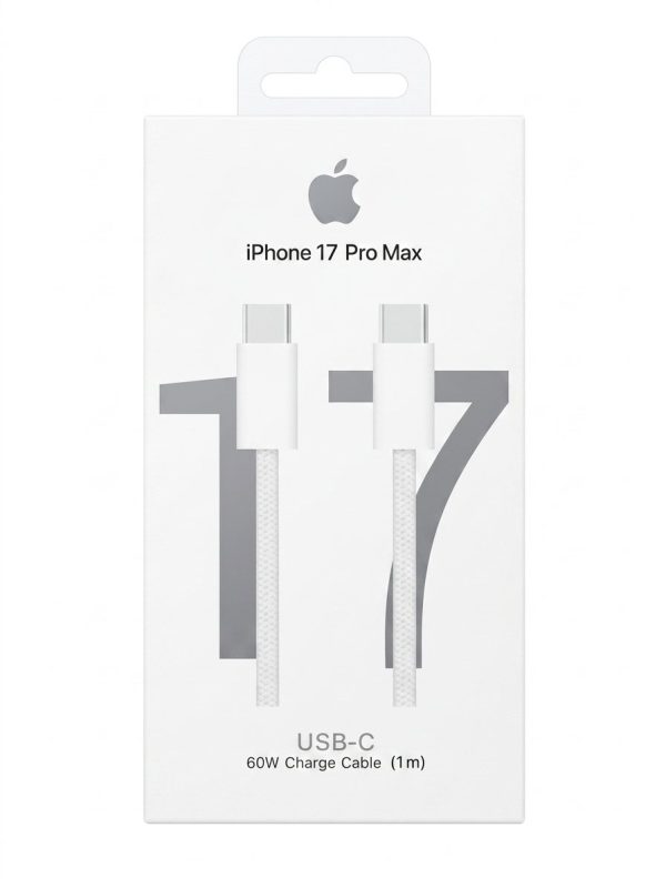 Cable Tejido USB-C a USB-C 60w 1 Metro caja Cable Tejido USB-C a USB-C 60w 1 Metro