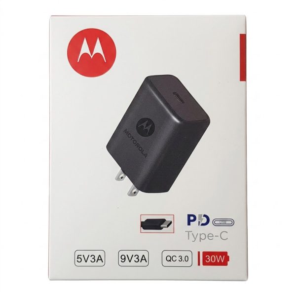 Cargador Motorola Tipo C 30W Portada Cargador Motorola Turbo Power 30W