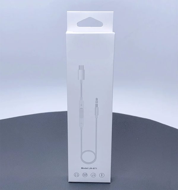 Adaptador Tipo C a 3.5mm Audio Auxiliar Con Control 4 Cable Auxiliar Tipo C con control de Volumen