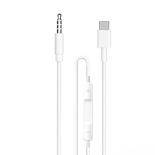 Adaptador Tipo C a 3.5mm Audio Auxiliar Con Control Cable Auxiliar Tipo C con control de Volumen