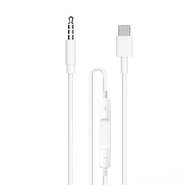 Adaptador Tipo C a 3.5mm Audio Auxiliar Con Control Cable Auxiliar Tipo C con control de Volumen