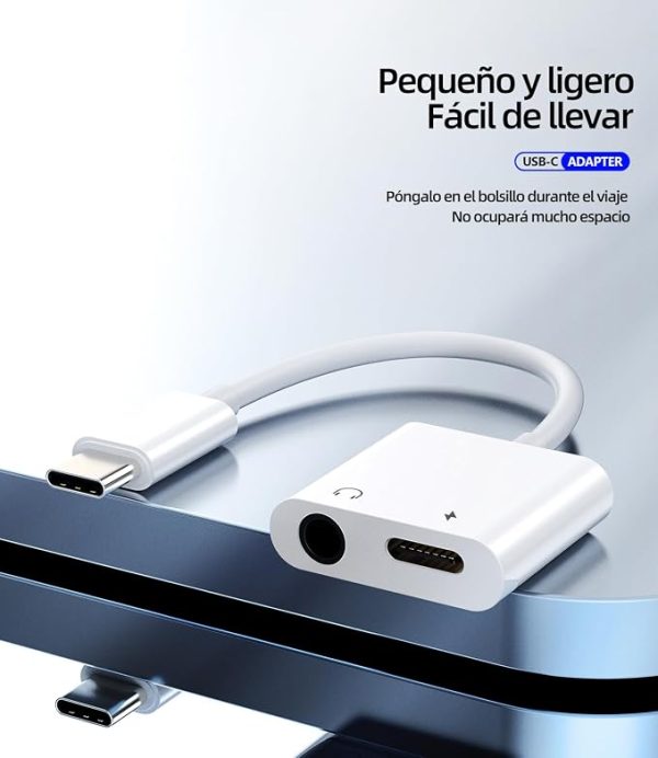 Adaptador Tipo C a Cargador Tipo C + Jack 3.5mm 4 Adaptador Tipo C a Cargador Tipo C + Jack 3.5mm