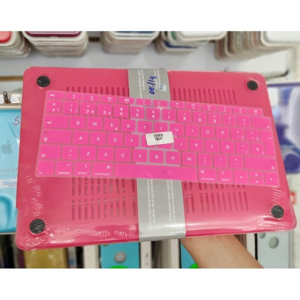 Case + Teclado para MacBook Pro 13 fucsia Protector + Teclado para MacBook Pro 13 A1278
